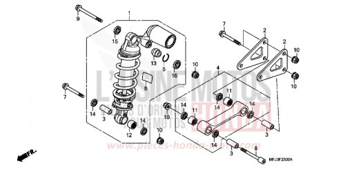 COUSSIN ARRIERE (CBR600RR) CBR600RR8 de 2008